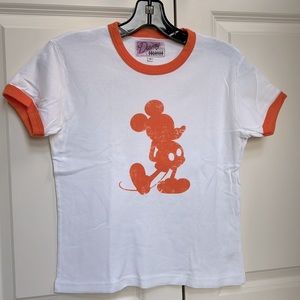 Vintage Disney Orange Mickey Mouse T-shirt